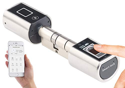VisorTech Fingerprint Lock: Elektronischer Tür-Schließzylinder (Versandrückläufer) (Fingerprint Tür, Türschloss Sensor, Smart)