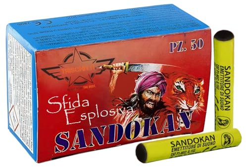 Trischitti Sfida Esplosiva: Petardo Sandokan P1 V°D - Confezione da 50 pezzi, Giallo (AP-007_1)