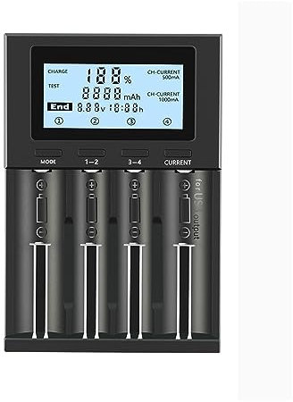 18650 Lithium Battery Capacity Tester Li-ion/Ni-MH/Ni-Cd Battery High Precision LCD Digital Display True Capacity Mah Analyzer Easy to Use (Size : Four battery)