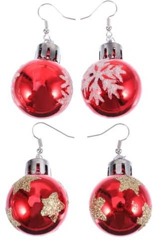 ABOOFAN 2 Paar Weihnachtskugel Ohrringe Mini Glühbirnen Einfädler Weihnachtsohrringe Trendige Weihnachtskugel Ohrhänger Dekorieren Sie