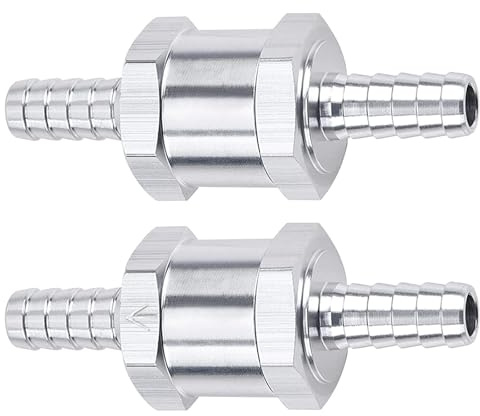 Rückschlagventil aus Aluminiumlegierung, für Benzin, Diesel, Wasser, Kraftstoffleitung, Rückschlagventil, für Auto/Motorrad/Schiff, 2 Stück