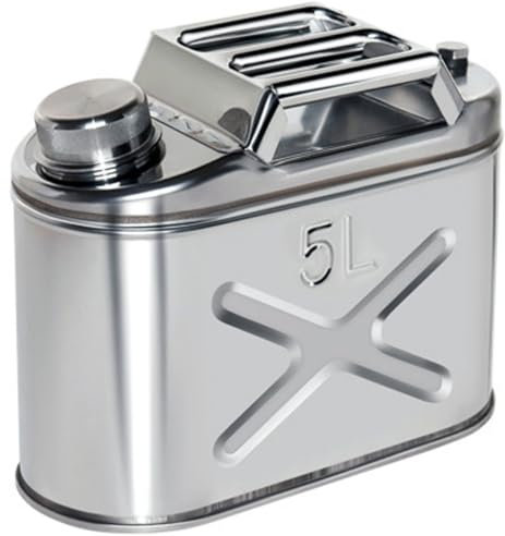 DOCIM Baril de pétrole d'acier inoxydable de bidon d'essence avec le tube de carburant, essence, diesel, huile comestible ou réservoir de stockage d'eau,5L