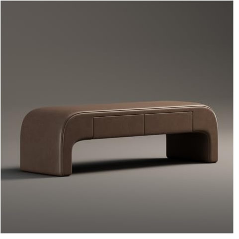 Bettbank Schlafzimmer Moderne Aufbewahrungsbank, gepolsterte Ottoman-Bank, Leder-Endhocker, niedliche Eingangsbank for Schlafzimmer, Wohnzimmer, Eingangsbereich mit 2 Schubladen Bank Sitzbank ( Color