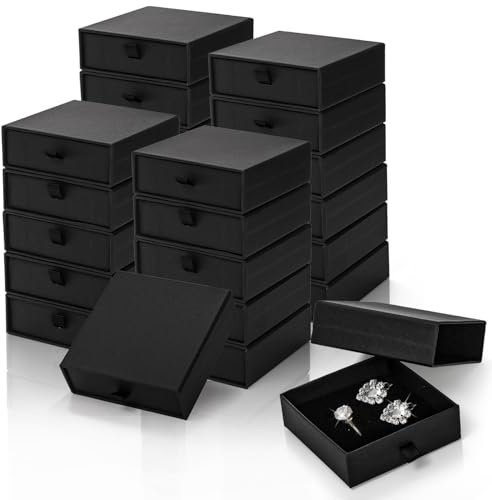 WRINGKIT 24 Pack Jewelry Gift Boxes, 3.5x3.5x1.2 Inch Cardboard Jewelry Packaging Box with Lid, Small Storage Display Case Bulk for Necklaces, Bracelets, Earrings, Valentine's Day Jewelry Gift