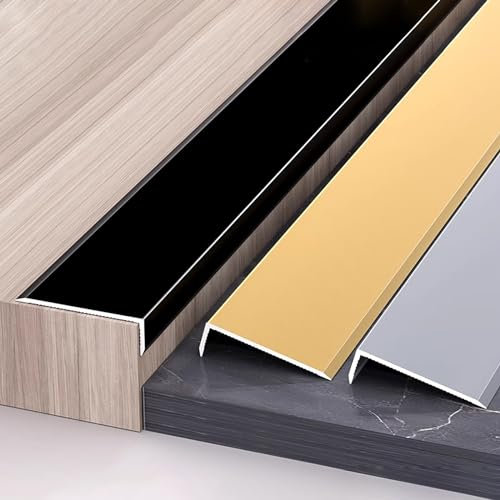 Bodenkantenverkleidung Winkelprofil Kantenschutzprofile 135cm*2 Metallleiste Eckenschutz Wand Für Holzfliesen, Innen- Und Außentreppenkantendekoration/Kantenschutz(Gold,Breite:30mm)