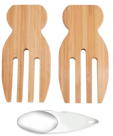 ZBHDEYG 2 mollette per insalata, 1 cucchiaio per bastoncini, cucchiaio per insalata in legno, posate per insalata, forchetta per insalata, set per insalata, utensili da cucina e strumenti