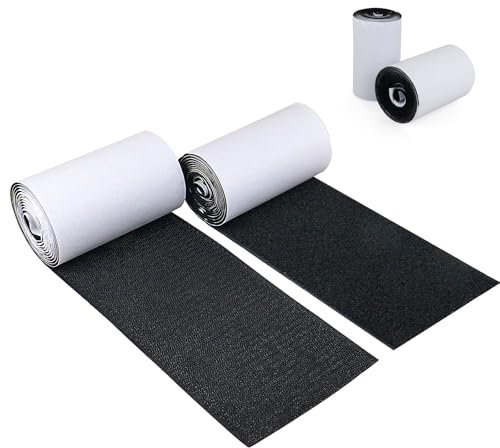 BOMEI PACK Rubans auto-agrippants Heavy Duty Hook Loop tape with adhesive, Rouleau de fixation à dos adhésif,ruban d'installation pour la maison, le bureau, le bricolage et l'artisanat (Noir 5cm*3m)