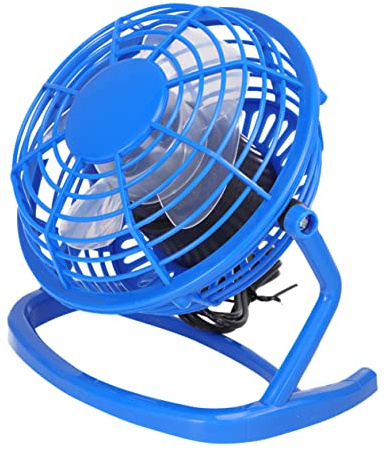 BELLIFFY Mini Ventilateur de Bureau USB Ultra-Silencieux Portable Rechargeable Ventilateur de Table Compact Bleu Utilisable à la Maison Bureau Déplacement