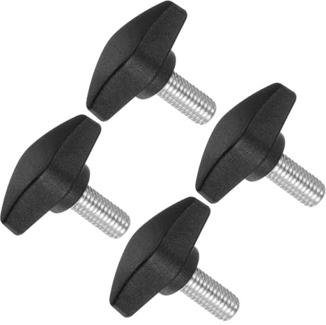 CoCud Perillas mariposa en T, rosca macho M8 x 16 mm, tornillo sujeción plástico en T, perno roscado, perillas mano con agarre (aplicaciones: tornos maquinaria), 4pcs