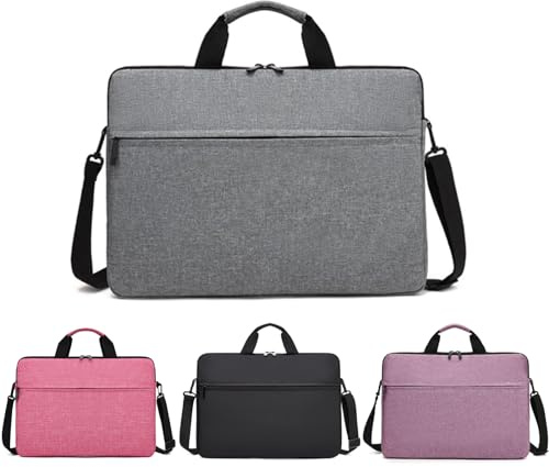 Sacoche pour ordinateur portable et tablette 14 - Design élégant - Tissu durable et hydrofuge - Avec poignée - Cadeau pour homme et femme - Gris