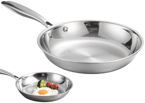 Rostfri Stekpanna Sautering Bryning Ugnsbakning Wokstekning Omeletter Biff