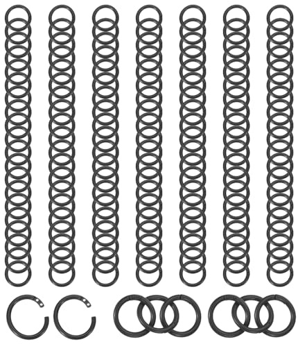 PATIKIL 1.1 Loose Leaf Binder Rings, 144Pcs Binder Ring Book Rings Plastic Key Rings for Paper Index Card Flash Card Book DIY Scrapbook Notebook Photo Album Office, Black