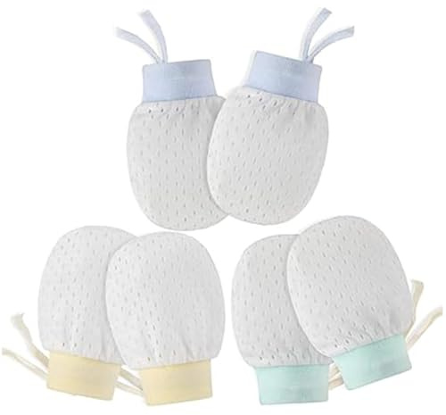 3-Piece Breathable Infant Hand Protectors – Hypoallergenic Organic Cotton Coverings for 0-3 Month Olds | Ultra-Soft Scratch Prevention Wear for Delicate Newborn Skin
