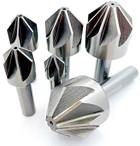 Dunxiles 1 Stück 6–50 mm HSS 6/8 Nut 90 Grad Fase Senker Bohrer Werkzeuge (6/8/10/12,5/14/16/18/20/22/25/30/32/35/40/45/50 mm) (Lochdurchmesser: 30 mm 90 Grad), Hardware-Werkzeuge
