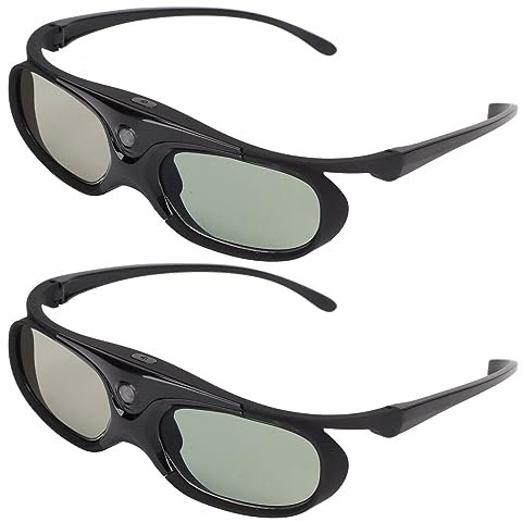 3D -glasögon, Projektorglasögon 2st 144Hz 3D Aktiva Slutarglasögon 3D -glas för Filmer Hemma med DLP Link LCD -lins 3D -glas för 3D DLP Orojectors