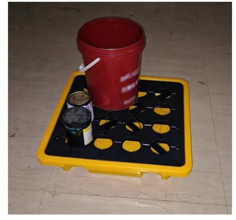 DONGGANSHI Öltank-Auffangwanne, modulare Fass-Auffangplattform, industrielle Auffangwanne aus Polyethylen mit Auffangbehälterkapazität, Auffangpalette für Garagen, Lagerkeller (45 l/72 x 72 x