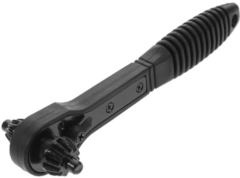 JEWEDECO Two Way Drill Chuck Spanner Wrench with Ratchet, Steel, Black | Double Head Design, Ergonomic Handle, Well Polished Finish, for Bench Drill and Pillar Drill