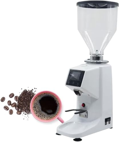 vnmudzeo Moulin à Café éLectrique 200 G/500 G avec Meule Plate, 19 RéGlages De Mouture PréCis, Mouture Matinale,White-1500ml