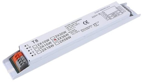 ApuaVireo&Co Balastos electrónicos for lámparas Fluorescentes T8 de Amplio Voltaje, 220-240 V CA, 2 x 36 W