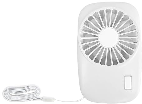 Esoes Mini-Ventilator, leistungsstark, klein, persönlich, tragbar, Geschwindigkeit, verstellbar, USB, wiederaufladbar, Kühlung für Kinder, Mädchen, Damen, Zuhause, Büro, Outdoor, Reisen (weiß)