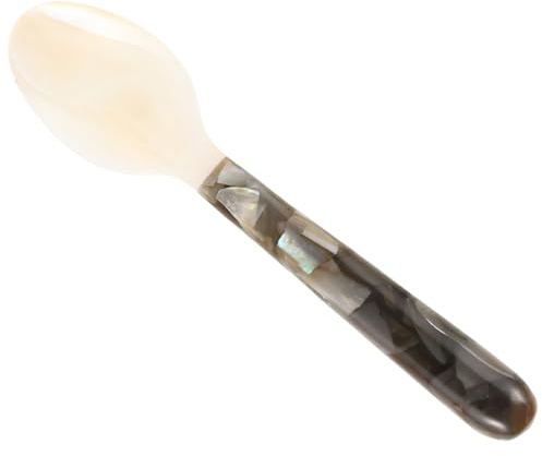 Zerodeko Cuchara de de Concha Natural de Cucharas para Café y Aperitivos Utensilio Elegante para Helados y Yogur