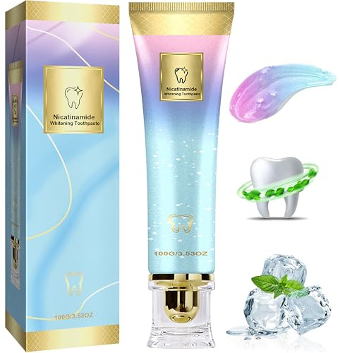 Dentifricio Sbiancante con Niacinamide per Adulti, Dentifricio Sbiancante Niacinamide Brilliant Smile, Dentifricio Niacinamide per Sbiancamento Intensivo - Per Denti Più Sani e Più Bianchi
