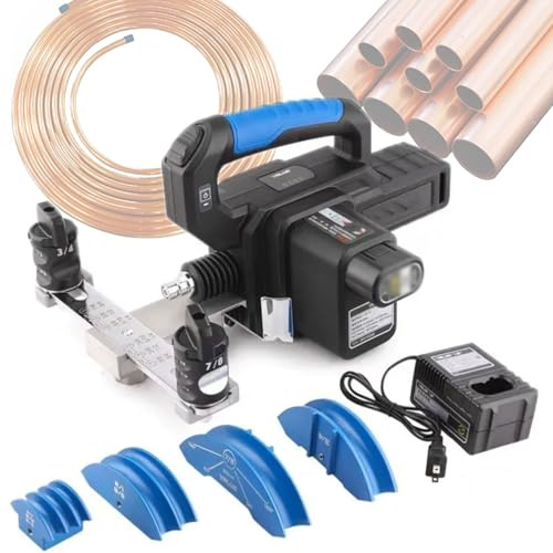 Curvatubi elettrico senza fili, macchina piegatubi idraulica da 50 W per riparazione di tubazioni, include stampo e batteria al litio da 2,0 Ah