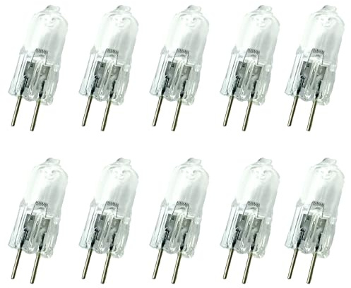 DLEDMOP Lampadine alogene G4 da 10 W 12 V 2700 K Lampadine a capsula JC bianche calde perfette per l'illuminazione di mobili da cucina, vetrine, lampade da scrivania (10 W / 10 pezzi)