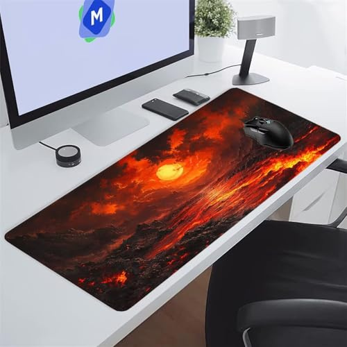 Tappetino Mouse XXL Gaming 1200x600x3 mm Paesaggio Fantastico Tappetino per Mouse Grande Cuscinetto per Tastiera Grande da Scrivania Gaming Mousepad Lavabile per Ufficio e casa