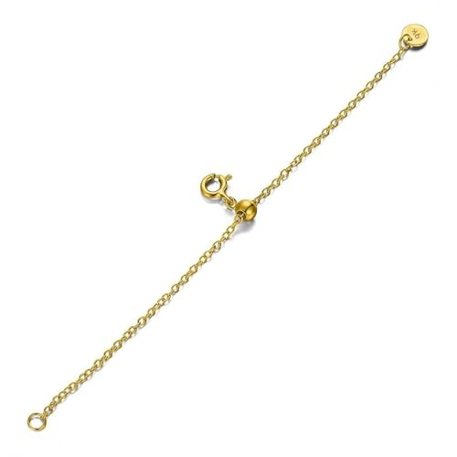 SISGEM 9ct Gold Chain Extender for Necklace, Length:10CM(3.93 inches),Push-pull Adjustment Extension Chain Yellow/White/Rose Gold Jewelry Accessories for Choker Bracelet Anklet