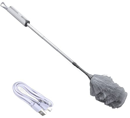 Culnflun Spolverino per ragnatele con asta di prolunga, spolverino elettrico per ragnatele, kit per la pulizia del soffitto, spazzola per la pulizia ricaricabile senza fili per ven
