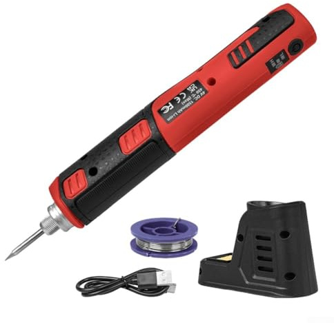 Jonikuper Fer à souder électrique sans fil rechargeable 1500 mAh avec chauffage rapide et contrôle constant pour la maison et le jardin (SKU)