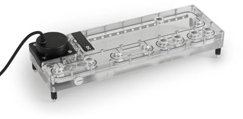 Alphacool Core Distro Plate 360 Right D5/DDC V.2 with D5 Apex Pump | Acrylic Body, Chrome-Plated G1/4 Brass Fittings, aRGB Lighting, D5/DDC Compatible Bracket, VPP Apex Pump (PWM+SATA)