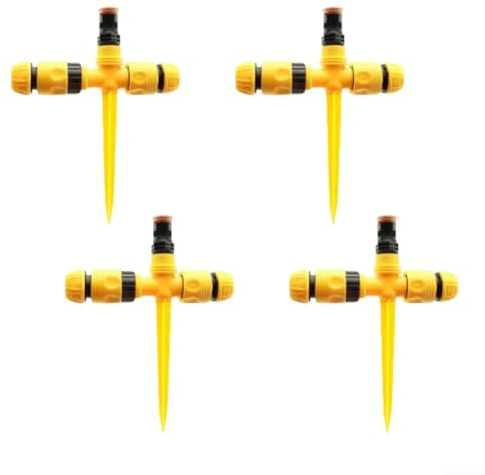 4 aspersores automáticos de agua para uso en exteriores con spray ajustable para refrigeración y riego en jardines