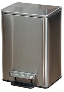 Poubelle Cuisine Poubelle de Cuisine à pédale en Acier Inoxydable avec Couvercle Fermeture Douce et Sac Amovible for la Maison ou Le Bureau pour Office(Silver)