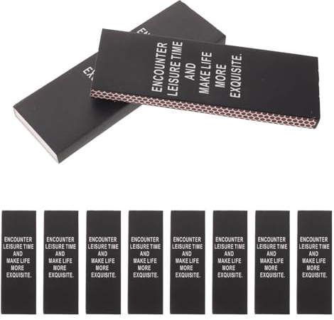 Operitacx 50pcs Black Paper Match Holder Jar with Sliding Lid and Striker, Efficient Organisation and Simple Labelling for Countertops and Commercial Settings