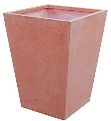 kunstpflanzen-discount.com Pflanztopf Übertopf viereckig, Terracotta, Durchmesser 44cm, Höhe 58cm - Blumenkübel Pflanzkübel für Pflanzen