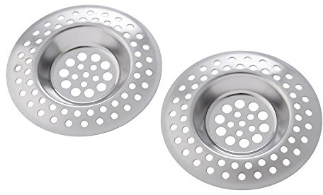 2 x Filtres d’Évier en Acier Inoxydable – Tamis Anti-Bouchon pour Lavabo, Évier et Baignoire – Grille de Draination Réutilisable