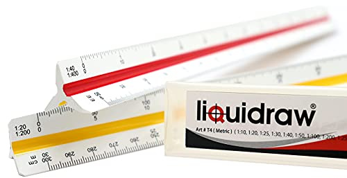 Liquidraw T4 30 cm Architectural metrico triangolare scala righello – bianco