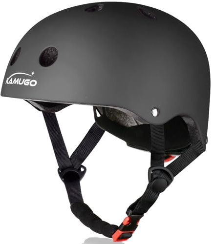 KAMUGO Kids Adjustable Helmet, Suitable for Toddler Kids Ages 2-8 Boys Girls, Multi-Sport Safety Cycling Skating Scooter Helmet (Black, Small)
