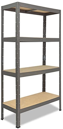 shelfplaza Pro 180x100x50cm Schwerlastregal grau mit 4 Böden x 200kg | Kellerregal · Lagerregal · Metallregal · Regale für Kellerraum · Steckregal · Abstellraum Regal