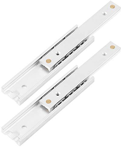 Fdit 2 stücke Aluminiumlegierung Schwere Läufer Kugellager Schubladenführungen Schiene Teleskop Glatte Gleitbahn für Schubladenschrank MEHRWEG VERPAKUNG(140mm)