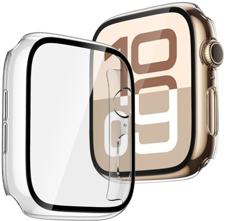 Recata 2 Stück Schutzhülle für Apple Watch SE3, SE2, SE, Series 6/5/4 40mm | Harte PC Hülle mit Gehärteter Displayschutzfolie, Ultradünn, Kratzfest und Stoßfest, Transparent