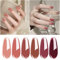 Vishine Jelly Gel Nail Polish Set - Fall Winter Crystal Transparent Gel Polish, Dusty Rose, Red Burgundy, Skin Nude, 6 Colors Gift Collection Manicure Kit, 8ml