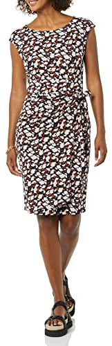 Amazon Essentials Abito a Portafoglio con Scollo a Barchetta e Maniche ad Aletta Donna