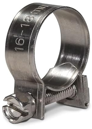 Stainless Steel Mini Hose Clips Petrol Pipe/Fuel Hose Clamps Pack of 10 (12-14mm)