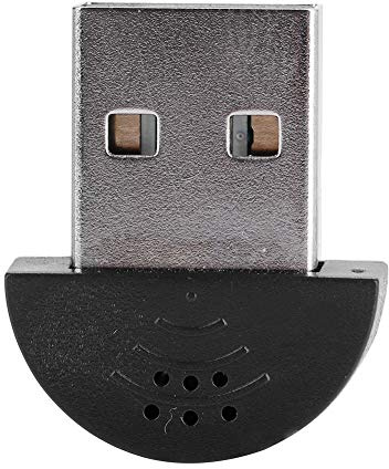 Yunxwd USB portatile Mini Studio vocale microfono registrazione audio MIC adattatore per computer PC driver software di riconoscimento vocale(Nero)