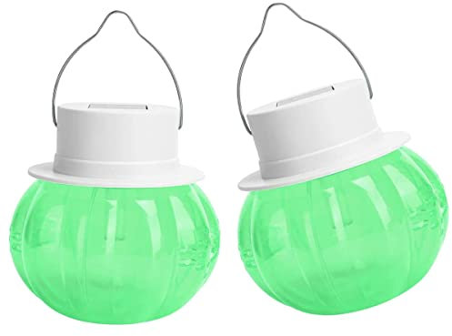 Solarbetriebene Wespenfalle Wespenfalle zum Aufhängen 2 Stück LED Solar Hängende Hornissen Wespen Falle Wiederverwendbare Wespenfallen für den Außenbereich Vespenfallen Wespenfänger (2PCS-Grün)