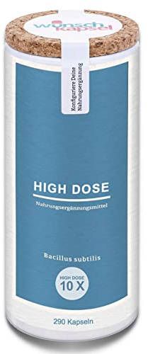 Bacillus subtilis HD (hochdosiert), 290 Kapseln, mit 1.000% mehr Gehalt als bei Standard-Produkten. 80 Millarden KbE pro Tag