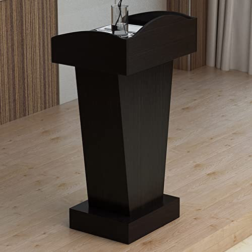 CMYUN Rednerpult Stehpult Schwarz Weiß Große Kanzel Podium Stehen, Holz Boden Stehend Kirche Rednerpult Tische mit Ablagefläche, für Schule Und Büro, 110cm Hoch (Color : Black)